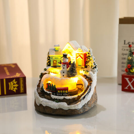 Villaggio di Natale con luci, decorazioni natalizie, casette di Natale illuminate, casette di Natale, città di Natale con luci, decorazioni natalizie, villaggio invernale (1/4)