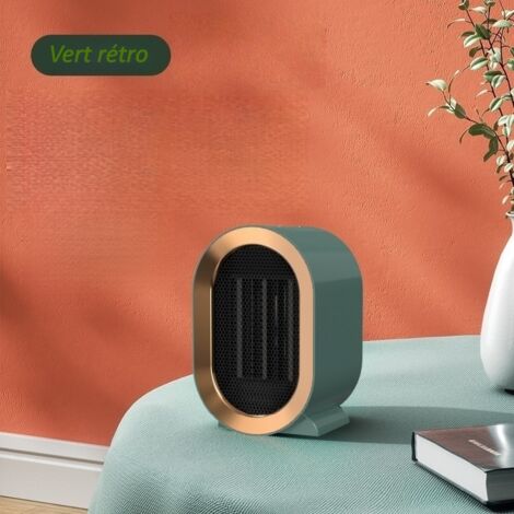 Termoventilatore PTC verde da 1500 W, riscaldamento rapido portatile, protezione dal surriscaldamento, design compatto in ABS ignifugo (1/4)