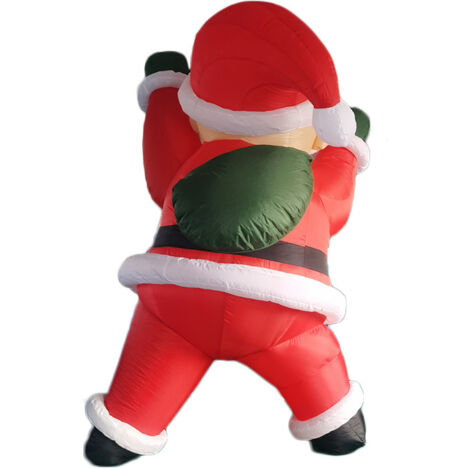 Decorazione Natalizia Gonfiabile 2.1m Babbo Natale Gonfiabile Da Esterno 2.1 Metri, Con Albero E Luci LED, Decorazione Natalizia Per Giardino Addobbi Natalizi Gonfiabili