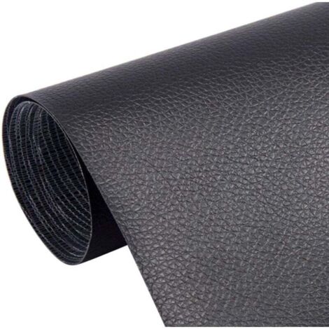 Kit di riparazione per pelle, toppa per riparazione pelle 30 x 20 cm, rotolo adesivo per pelle per auto e divani (nero)