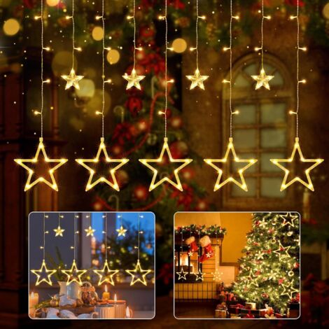 Catena luminosa a LED a forma di stella da 3,5 metri, luci natalizie, adatte per Natale,feste e altre occasioni, luce bianca calda. (1/5)