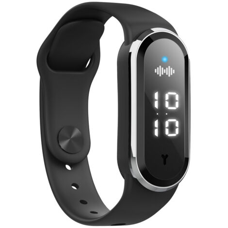 Braccialetto repellente per zanzare a ultrasuoni nero, orologio elettronico a ultrasuoni per zanzare, contapassi, cinturini regolabili con ricarica USB riutilizzabile (1/4)