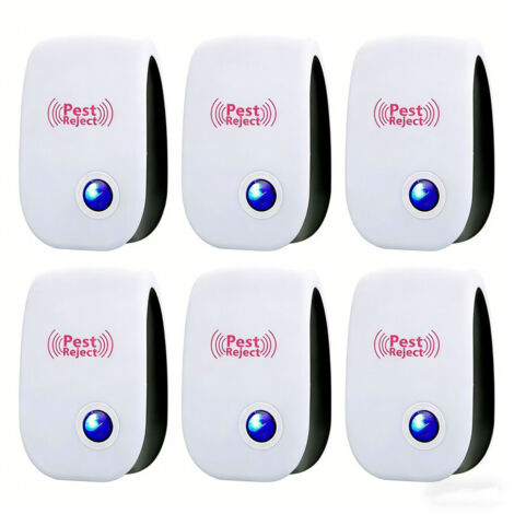 Repellente per roditori e insetti a ultrasuoni, confezione da 6 repellenti per zanzare a ultrasuoni, repellente elettronico per insetti per ratti, ragni, zanzare, formiche e scarafaggi (1/5)