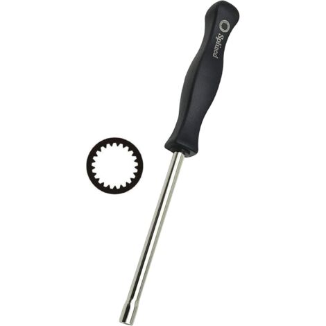 Chiave a bussola Hippotech (con 21 denti scanalati) per la regolazione del carburatore di motori a 2 tempi, decespugliatori, tagliabordi, soffiatori. (1/4)