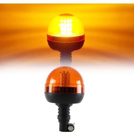Faro rotante a 40 LED ambra per macchine agricole, carrelli elevatori, trattori, camion, automobili, illuminazione per trattori, alimentazione 12-24V (1/4)
