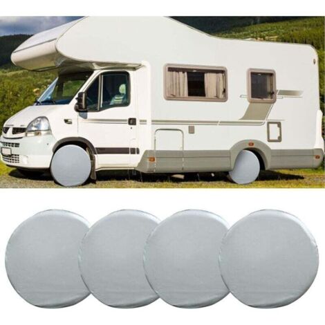 Set di 4 copriruota, protezioni universali impermeabili per ruote di caravan, rimorchi, camper, auto e camion (2729 pollici) (1/4)