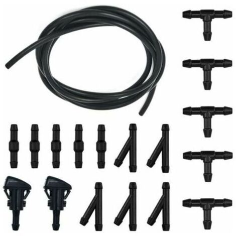Kit tubo lavavetri, tubo per liquido lavavetri da 5 m, con 15 raccordi e 2 ugelli (1/4)