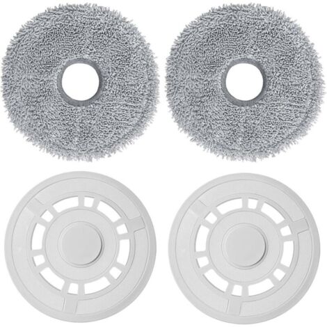 Panni di ricambio per mocio con supporto, compatibili con i robot aspirapolvere Xiaomi X20+, Dreame L10S Pro Gen 2 / L10 Ultra / L10S Pro / L10S Ultra / L10 Prime / X20 Pro (bianchi) (1/4)
