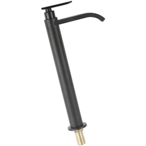 Rubinetto singolo per acqua fredda in acciaio inox 304 G1/2, rubinetto per bagno, lavandino nero (1/4)