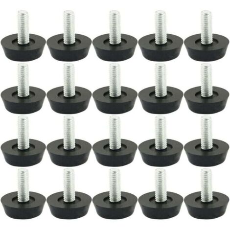 20 pezzi M6 x 20mm Piedini di livellamento regolabili per mobili, Piedini regolabili, Gambe per mobili, Gambe per tavoli, Basi per sedie, Protezioni per pavimenti, Viti, Pattini