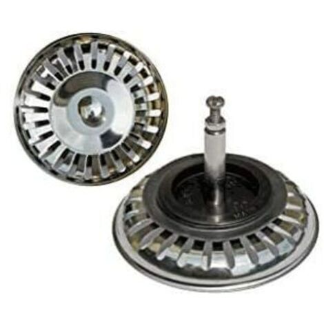 pezzi Tappo di scarico universale a cestello da 8 cm in acciaio inox per lavello da cucina, filtro a doppio strato, tappo di scarico per lavello per cucina e bagno (1/4)