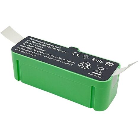 Batteria agli ioni di litio da 14,4 V e 5200 mAh, autonomia di 3,5 ore, compatibile con iRobot Roomba serie 600, 700, 800 e 900, prestazioni ottimizzate. (1/4)