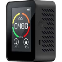 ZN-AZ- 2CO-YY01 Rilevatore di anidride carbonica 3 in 1, temperatura/umidità/CO2, batteria integrata, nero