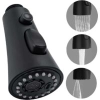 Spruzzatore per rubinetto da cucina a 3 modalità, spruzzatore estraibile per lavello da cucina G1/2, spruzzatore di ricambio per lavello da bagno, cromato e nero