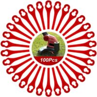 Promozione 100 pezzi di lame di ricambio in plastica per decespugliatore, lame per decespugliatore a batteria, lame di ricambio per prato da giardino, foro grande 12 mm, piccolo