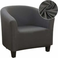 Housse de Fauteuil Cabriolet Extensible avec Accoudoirs, Housse de Chaise Chesterfield Lavable pour Salon Bureau Bar