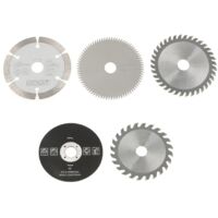 Set da 5 lame per seghe in carburo da 85 mm, mini lame per seghe circolari con diametro interno di 15 mm in carburo ...