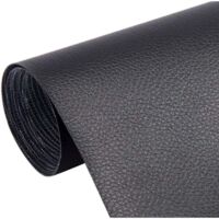 Kit di riparazione per pelle, toppa per riparazione pelle 30 x 20 cm, rotolo adesivo per pelle per auto e divani (nero)