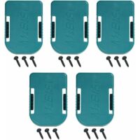 Confezione da 5 supporti per batteria per Makita e Bosch, compatibili con coperchio batteria da 18 V, supporto per batteria con clip da cintura o da fissare a mensola o parete.