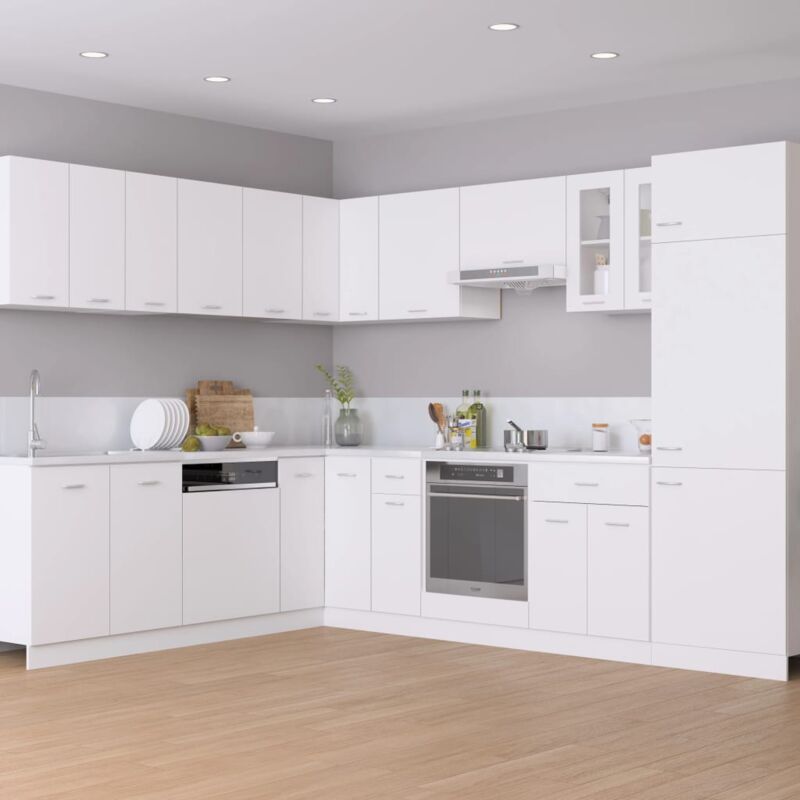 Ensemble de 7 meubles de cuisine en bois d'ingénierie Kalmar en chêne