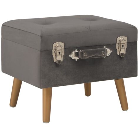 Banc de Rangement Tabouret de rangement Style Moderne - 40 cm Gris Velours vidaXL (1/7)