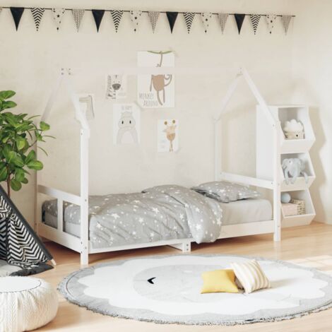 Cadre de lit pour enfant blanc 80x160 cm bois de pin massif vidaXL
