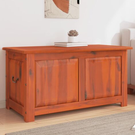 Vidaxl – Coffre de rangement marron en bois d'acacia massif – Dimensions 110x55x57 cm – Mécanisme de levage à gaz – Capacité 30 kg