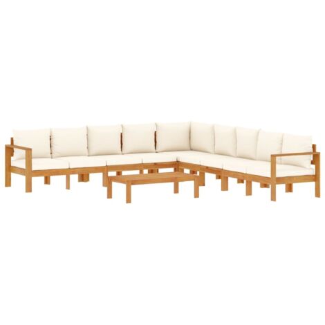 vidaXL Salon de jardin avec coussins 6 pcs bois d'acacia solide