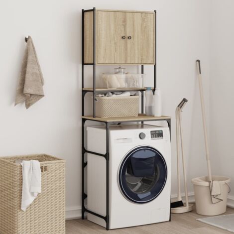 Vidaxl – Meuble machine à laver chêne sonoma 68x48,5x194 cm – Bois d'ingénierie – Design peu encombrant pour espaces réduits – Pieds réglables