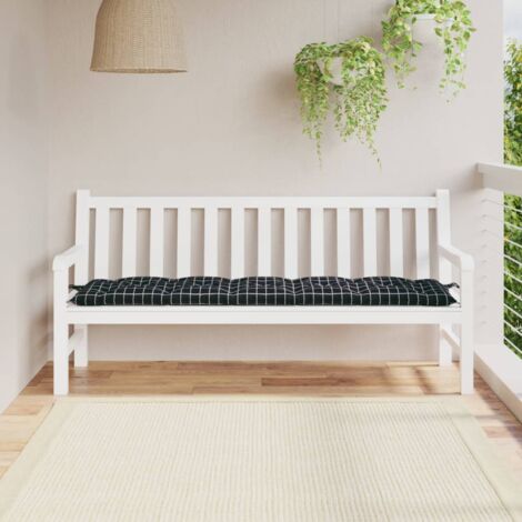 Coussin de banc de jardin carreaux noir 180x50x7cm tissu oxford vidaXL