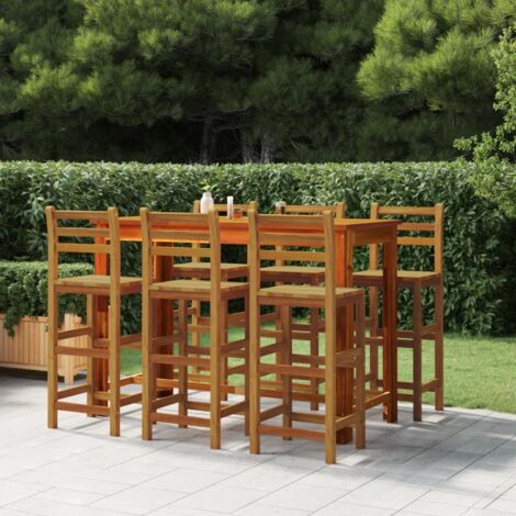 vidaXL Tabourets de bar lot de 6 bois massif d'acacia