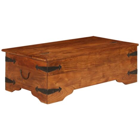 vidaXL Table basse Bois d'acacia solide avec finition miel 110x55x35cm (1/5)