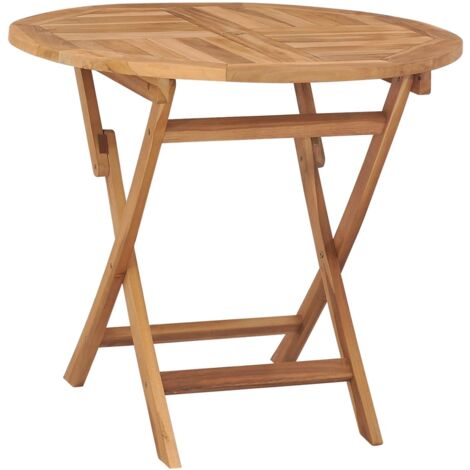 Vidaxl – Table extensible pliable en bois de teck 85x76 cm – Design robuste pour extérieur – Facile à plier et transporter – Résistante aux intempéries