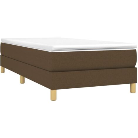 Cadre de lit à ressorts marron foncé 90x200 cm tissu vidaXL