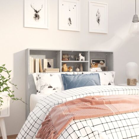 Armoire de tête de lit Gris béton 120x19x103,5 cm vidaXL