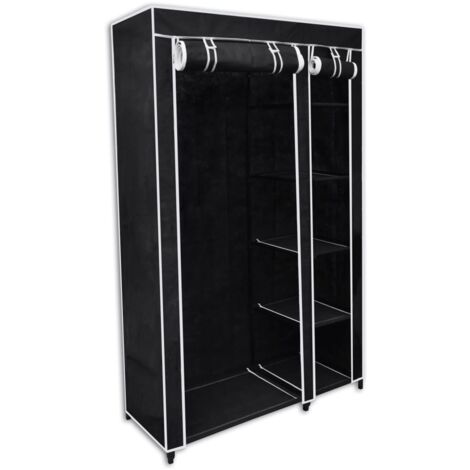 vidaXL Garde-robe pliable Noir 110 x 45 x 175 cm (1/5)