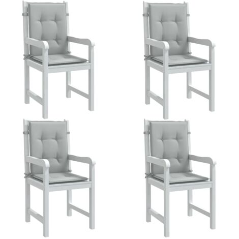 Coussins de chaise à dossier bas lot de 4 gris clair mélangé vidaXL