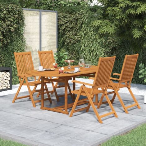 vidaXL Ensemble à manger de jardin 5 pcs Bois d'acacia massif 150-200 cm