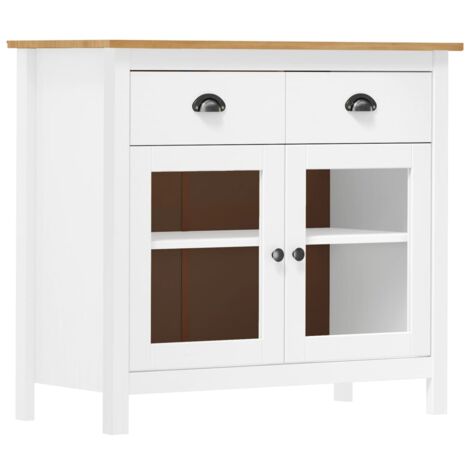 vidaXL Buffet Hill Blanc 90x40x80 cm Bois de pin solide (1/6)