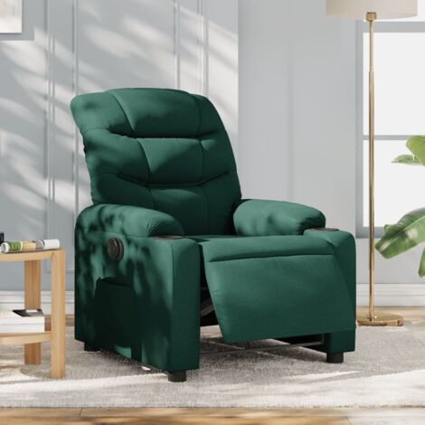 Fauteuil inclinable électrique Vert foncé Tissu vidaXL