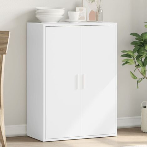 Vidaxl – Buffet blanc 60x31x84 cm en bois d'ingénierie – Résistant à l'humidité – Grand espace de rangement pour magazines et livres (1/5)