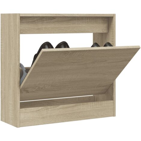 Vidaxl – Armoire à chaussures chêne sonoma 60x21x57 cm – Bois d'ingénierie résistant à l'humidité – Tiroir rabattable pour rangement optimisé