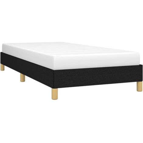 Vidaxl – Cadre de lit noir 90x190 cm en tissu – Structure robuste avec lattes en contreplaqué – Montage facile – Pour chambre adulte (1/5)