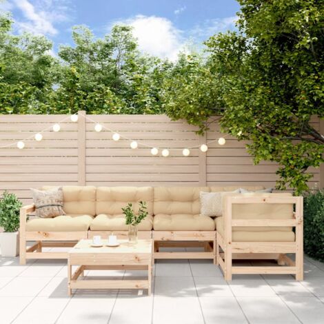 Vidaxl – Salon de jardin 6 pcs en bois de pin massif – Design modulaire – Confort d'assise avec dossier – Pour terrasses et jardins