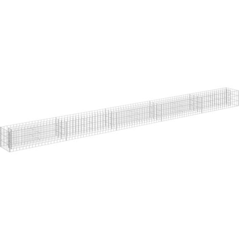Vidaxl – Lit surélevé à gabion acier galvanisé 450x30x30 cm – Résistant aux intempéries – Grande capacité de charge – Assemblage requis