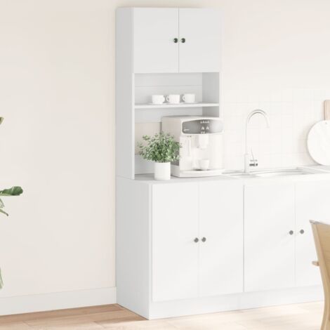 Vidaxl – Armoire de cuisine blanc 60x50x180 cm – Bois d'ingénierie – Résistance à l'humidité – Design pratique avec portes et tiroirs