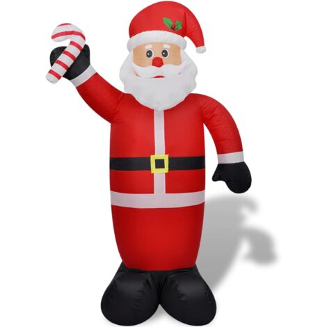 Vidaxl – Père Noël gonflable 240 cm – Décoration lumineuse avec 4 lumières LED – Ventilateur intégré pour gonflage rapide – Tissu polyester