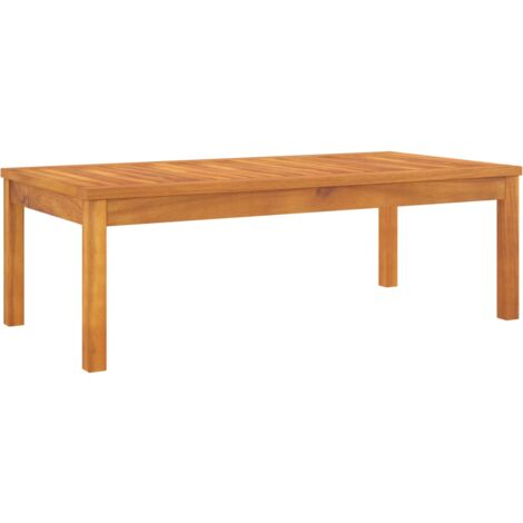 Vidaxl – Table basse en bois d'acacia massif 100x50x33 cm – Résistante aux intempéries – Design à lattes pour extérieur – Assemblage requis
