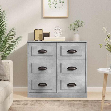 Buffet gris béton 70x35,5x67,5 cm bois d'ingénierie vidaXL (1/5)