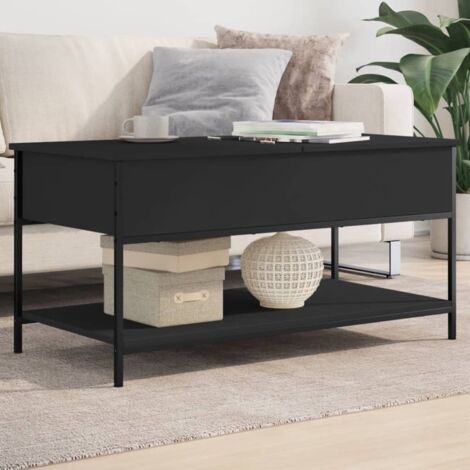 vidaXL Table basse noir 100x50x50 cm bois d'ingénierie et métal (1/5)